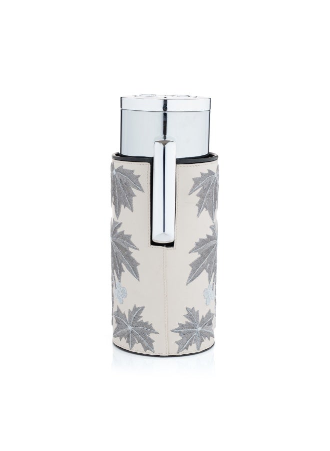 Blends Tea and Coffee Flask Shinny Silver with Beige Palm Holder - Image 3